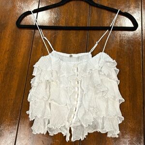 FREE PEOPLE ruffled top. XS
